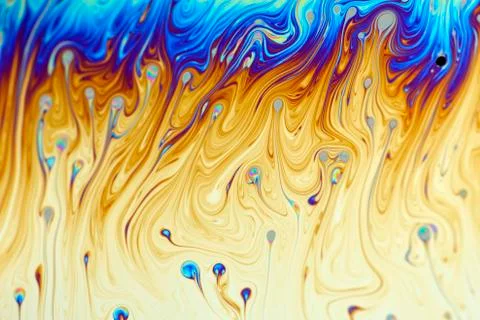 Light interference patterns on soap film Stock Photos