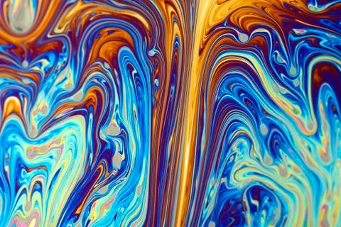 Light interference patterns on soap film Stock Photos
