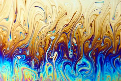 Light interference patterns on soap film Stock Photos