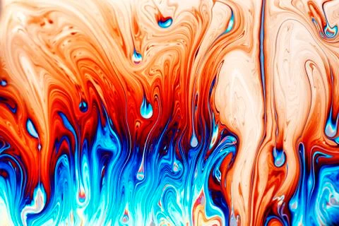 Light interference patterns on soap film Stock Photos
