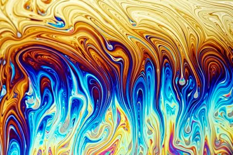 Light interference patterns on soap film Stock Photos