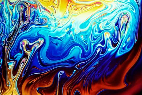 Light interference patterns on soap film Stock Photos