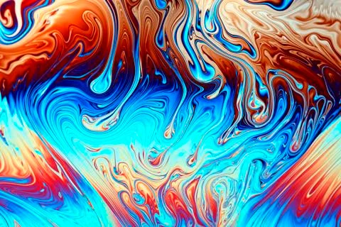Light interference patterns on soap film Stock Photos