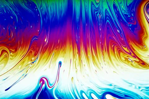 Light interference patterns on soap film Stock Photos