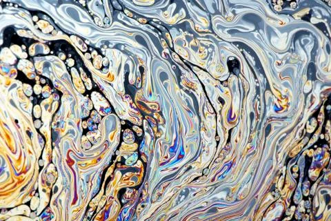 Light interference patterns on soap film Stock Photos