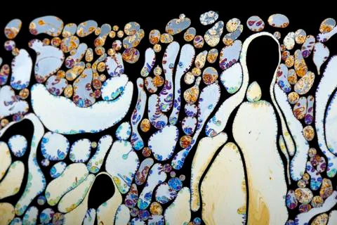 Light interference patterns on soap film Stock Photos