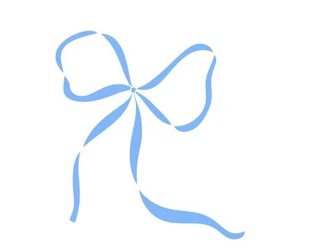 Light isolated vector blue ribbon forming a decorative border tying a delicate Stock Illustration