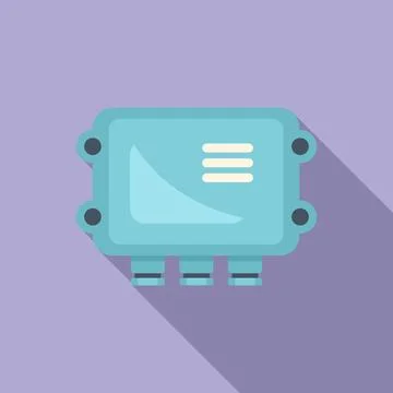 Light junction box icon flat vector. Safety light Stock Illustration