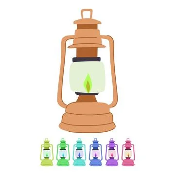 Light kerosene lamp vector cartoon graphic Stock Illustration