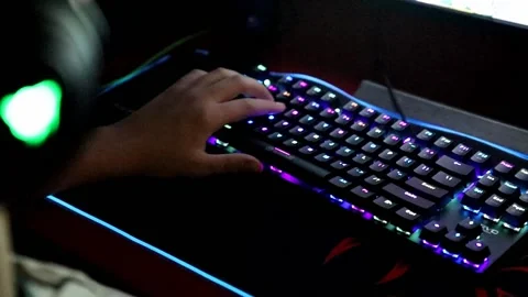 Light Keyboard Stock Footage