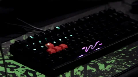 Light Up Keyboard Gaming LED Video stock 52055316