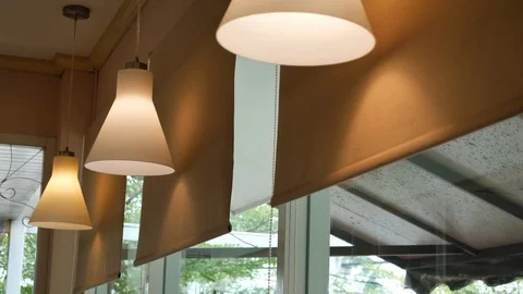 Light lamp and sunshade interior decoration room Stock Footage 90379278