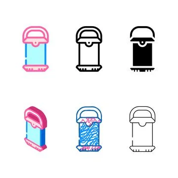 Light lamp color icon vector pack Stock Illustration