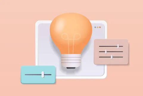 Light lamp computer app user settings system adjust control panel concept Stock Illustration