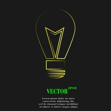 Light lamp icon symbol Flat modern web design with long shadow and space for  Illustrazione stock