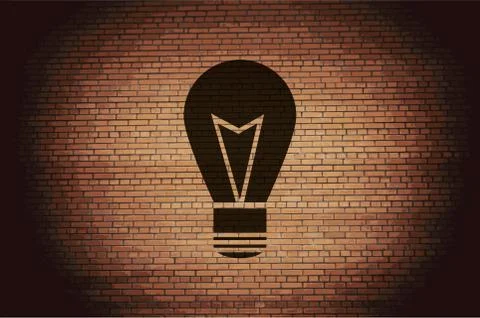 Light lamp icon symbol Flat modern web design with long shadow and space for  Illustrazione stock