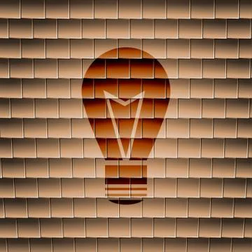 Light lamp icon symbol Flat modern web design with long shadow and space for  Stock Illustration