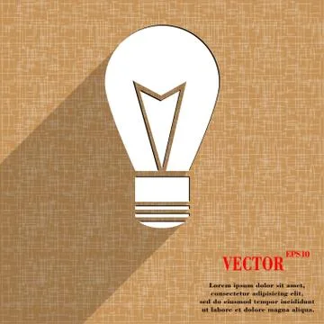 Light lamp icon symbol Flat modern web design with long shadow and space for  Stock Illustration