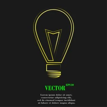 Light lamp icon symbol Flat modern web design with long shadow and space for  Illustrazione stock