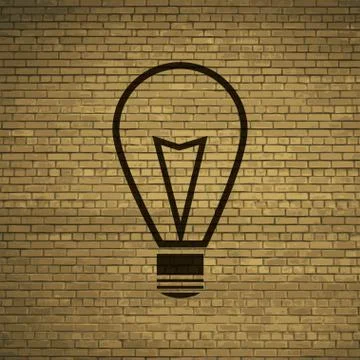 Light lamp icon symbol Flat modern web design with long shadow and space for  Illustrazione stock