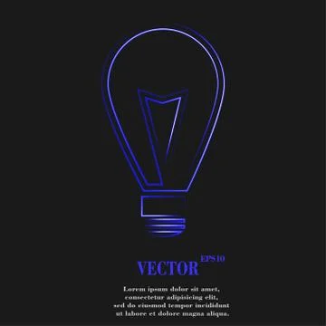Light lamp icon symbol Flat modern web design with long shadow and space for  Stock Illustration