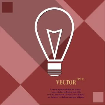 Light lamp icon symbol Flat modern web design with long shadow and space for  Stock Illustration