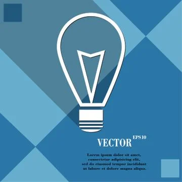 Light lamp icon symbol Flat modern web design with long shadow and space for  Illustrazione stock