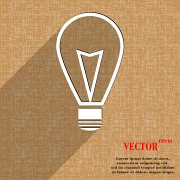 Light lamp icon symbol Flat modern web design with long shadow and space for  Illustrazione stock