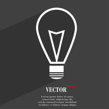 Light lamp icon symbol Flat modern web design with long shadow and space for  Stock Illustration