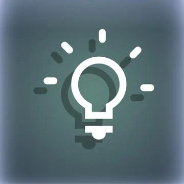 Light lamp, Idea icon symbol on the blue-green abstract background with shadow a Ilustración de archivo
