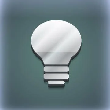 Light lamp, Idea icon symbol. 3D style. Trendy, modern design with space for you Ilustración de archivo