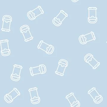 Light lamp line vector seamless pattern Stock Illustration