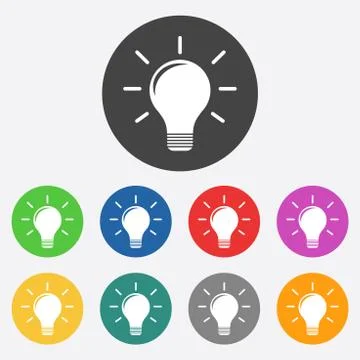 Light lamp sign icon. Flat vector Stock Illustration