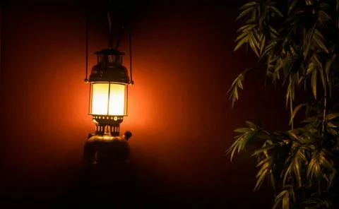 Light lantern on the wall Stock Photos