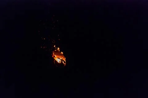 Light up lanterns flying to the sky at night Stock Photos