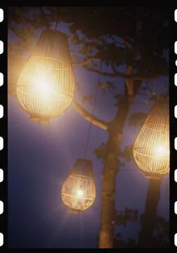 Light lanterns in tree.Thailand Stock Photos