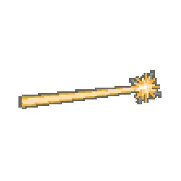 Light laser beam pixel art vector illustration Stock Illustration