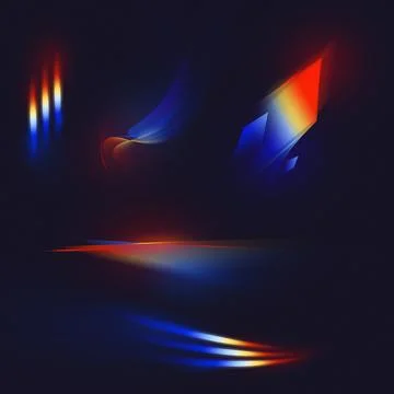 Light leaks. Design for device screen, wallpaper. Set of colourful neon lens and 스톡 일러스트