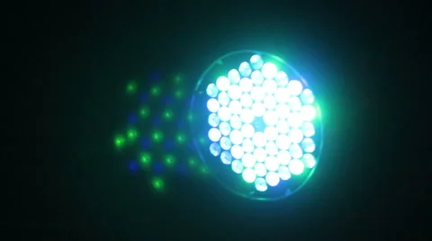 A light leds disco which emits a blue beam of light Stock Footage 59737127