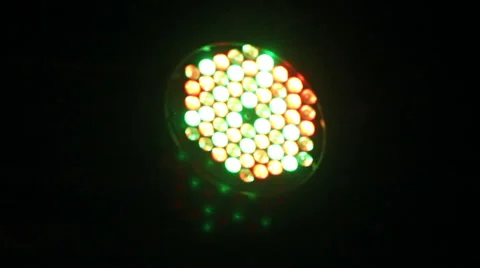 A light leds disco which emits a green and orange beam of light Stock Footage 59737330