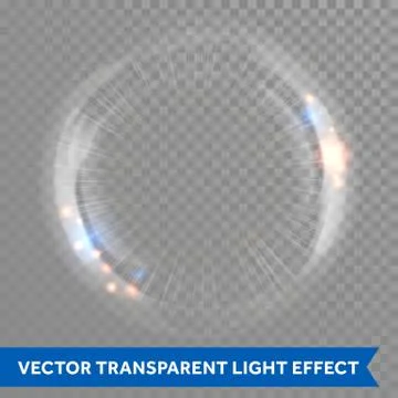 Light lens flare vector effect transparent background Stock Illustration