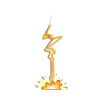 Light lightning effect cartoon vector illustration Stock Illustration