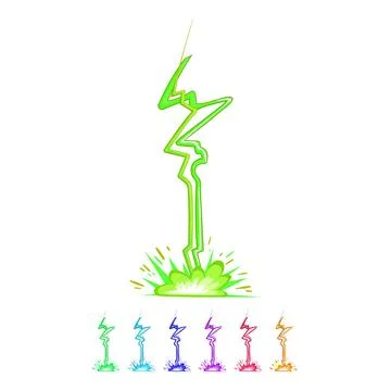 Light lightning effect cartoon vector graphic イラスト素材