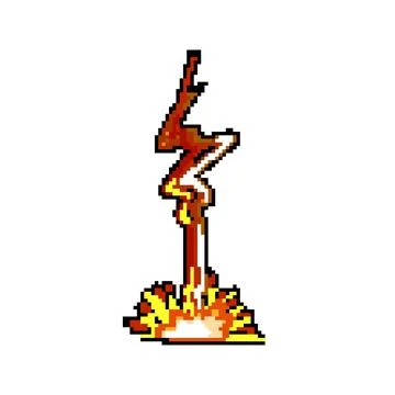 Light lightning effect pixel art vector illustration Stock Illustration