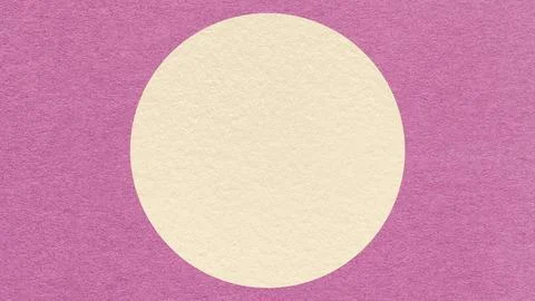 Light lilac paper texture background with pastel cream circle and copy spac.. Stock Photos
