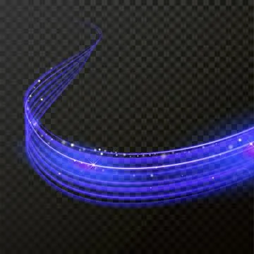 Light line blue swirl effect. Vector glitter light fire flare trace Illustrazione stock