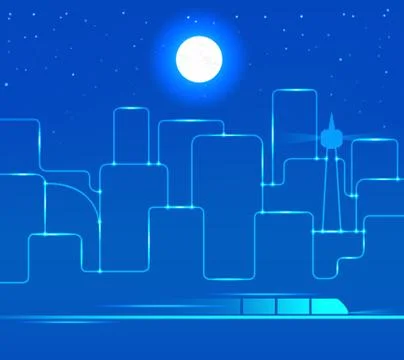 Light line of city abstract background Stock Illustration