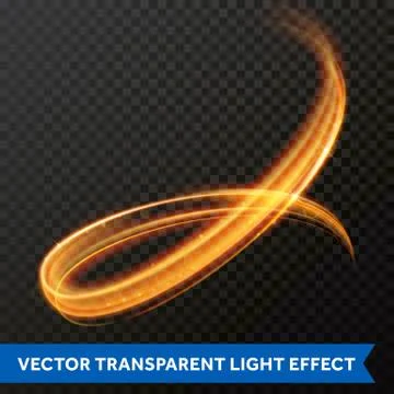 Light line gold swirl effect. Vector glitter light fire flare circle trace Stock Illustration