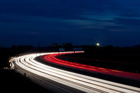 Light line of highway Stock Photos