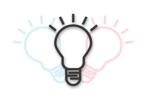 Light line icon isolated on white background. Idea sign, solution. Lighting lamp Stock Illustration